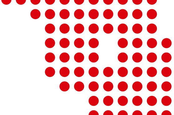 Stilisierte Karte des Landes Brandenburg aus roten Punkten